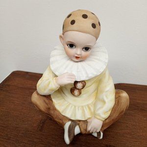 Vintage Mann Musical Clown. Harlequin Style. Nursery Art